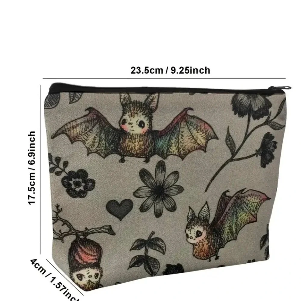 Cute Bat Halloween Cosmetic Bag‎ Zipper Pouch Makeup Travel Organizer